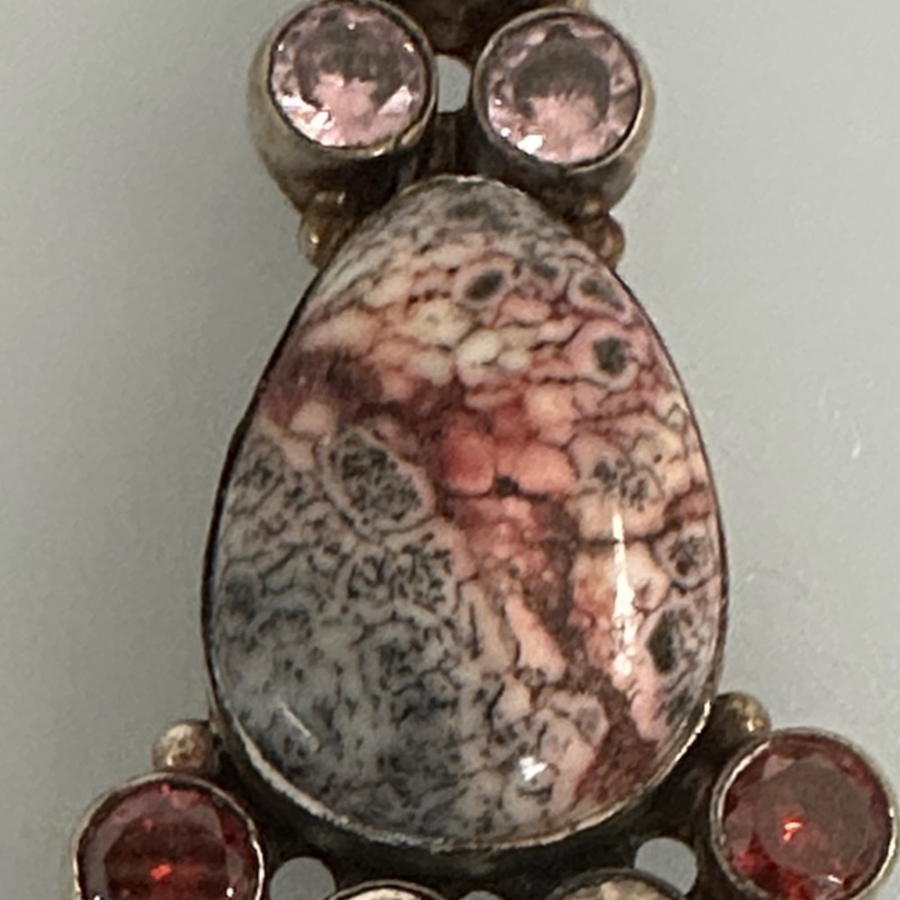 Elegant 925 sterling silver amethyst Garnet Russia stone Color Pendant - Picture 5 of 8